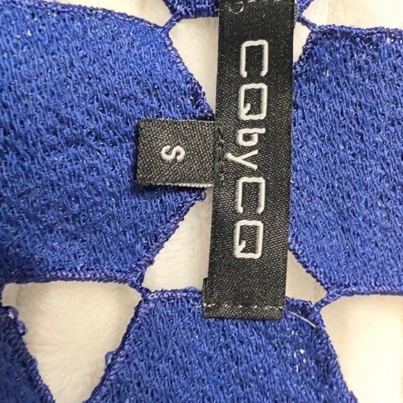 # A094  CQ by CQ Cobalt  Blue Laser-Cut  Mesh Duster Vintage  NEW NO TAG  S - Picture 11 of 15